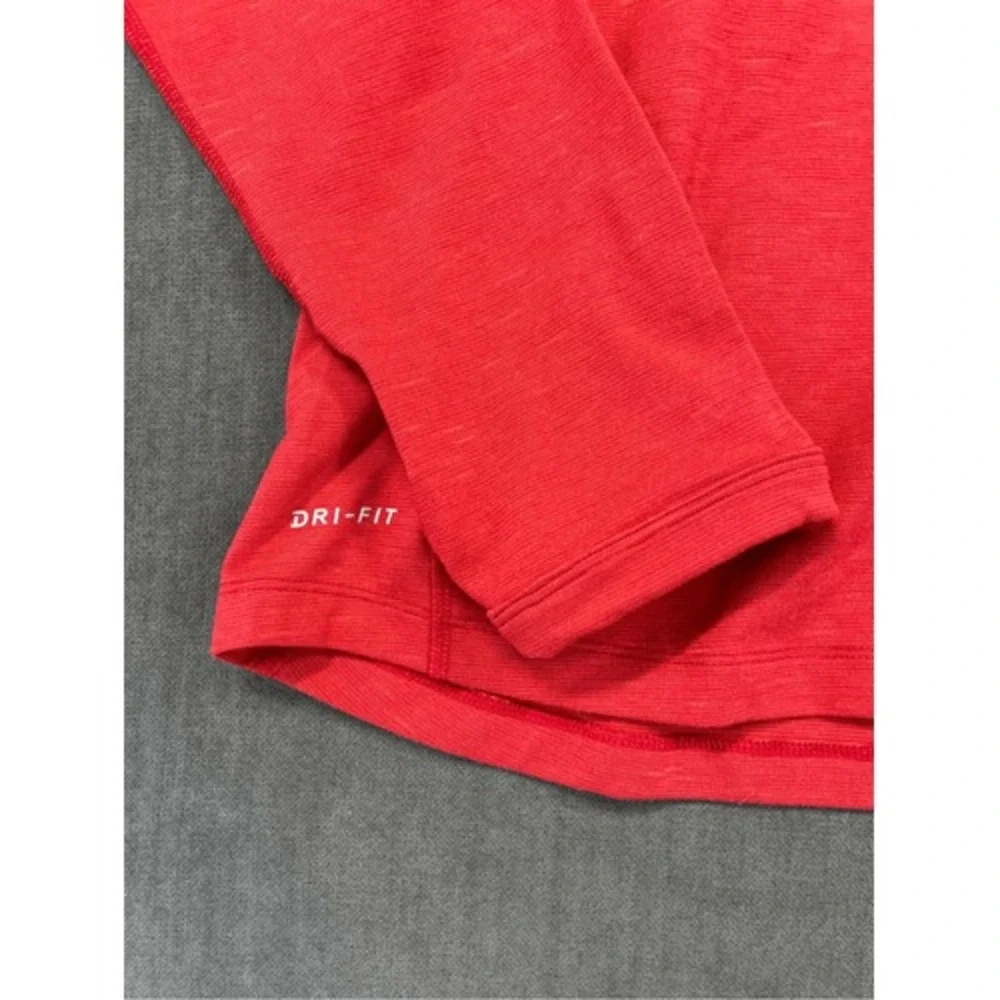 Nike‎ Houston Texans Quarter Zip Pullover Long Sleeve T Shirt Mens 2XL Red NFL